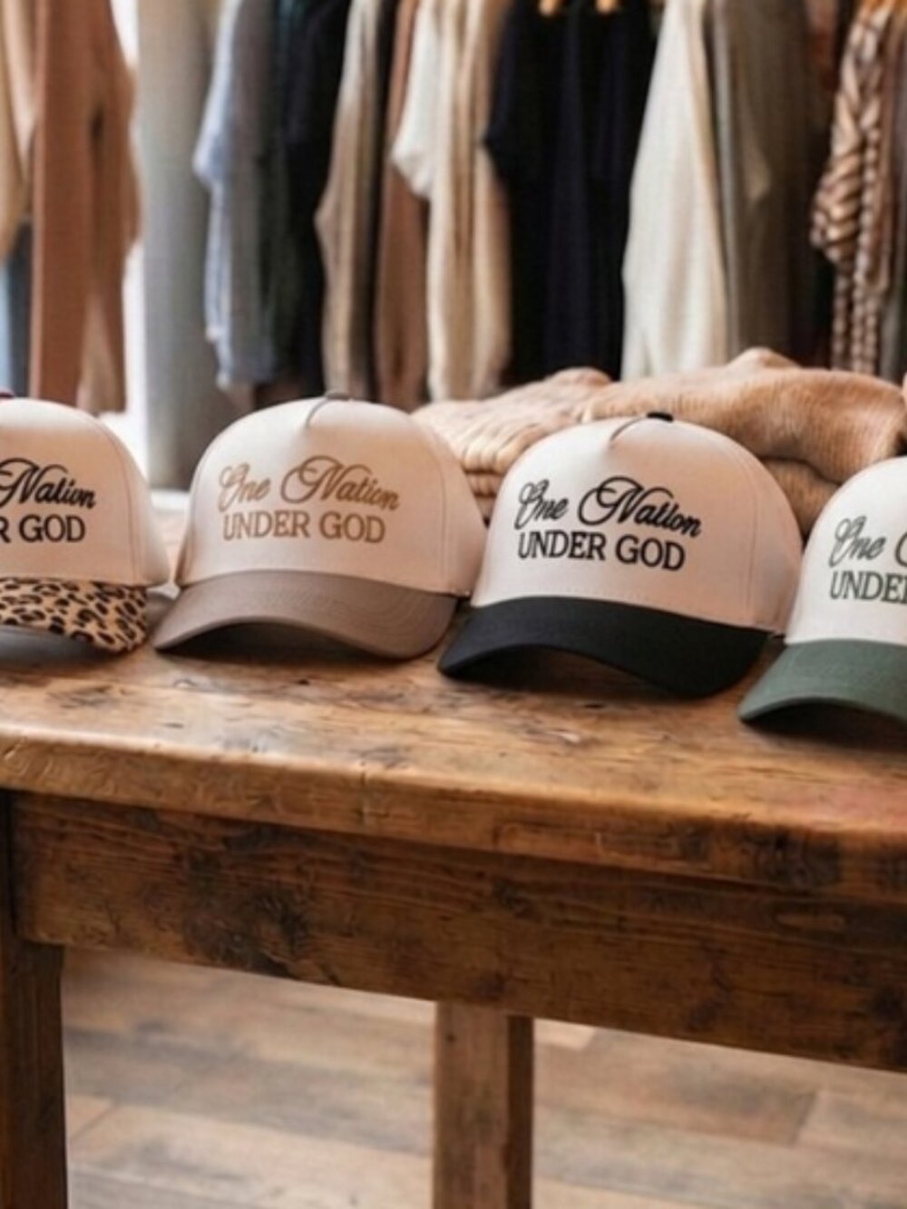 Zenana Outfitters "One Nation Under God" Embroidered Hat - Assorted Colors - Picture 1 of 6